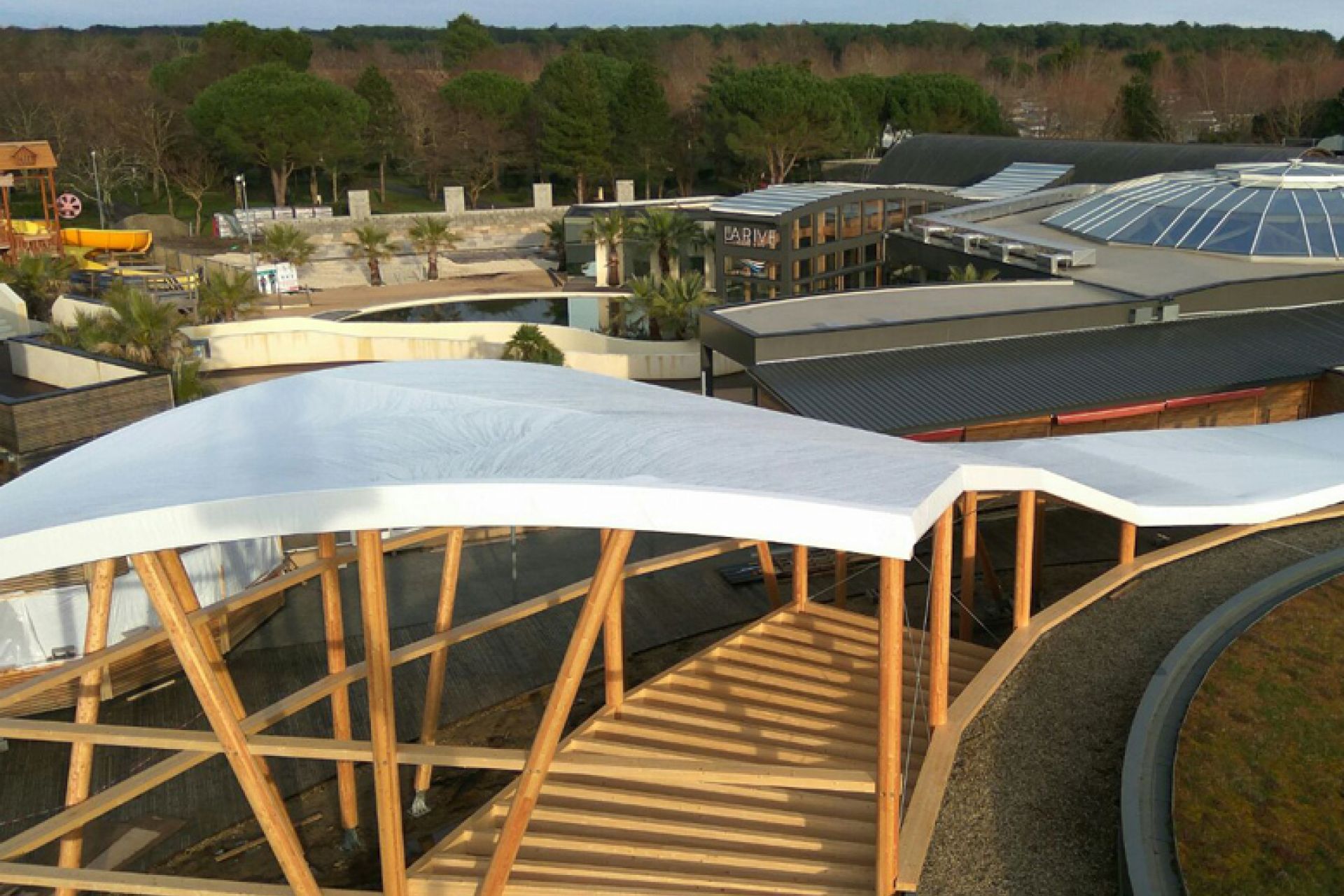 Stretched canvas on the terrace space